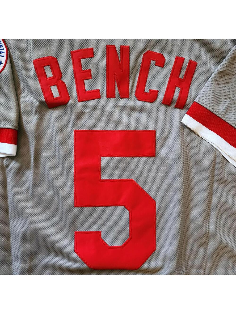 Johnny Bench #5 Cincinnati Reds Majestic Size 40 MLB HOF - Picture 2 of 8